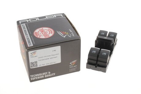 Кнопка склопідйомника (L) VW Passat/Golf/Jetta 05- (блок) - ADLER 5K4959857
