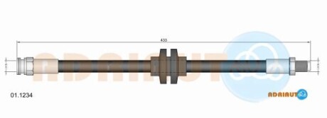 Fiat шланг тормозной задн. alfa 147, 156 - ADRIAUTO 01.1234