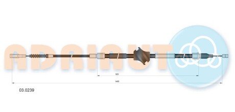 Трос ручного гальма AUDI A6 - ADRIAUTO 030239