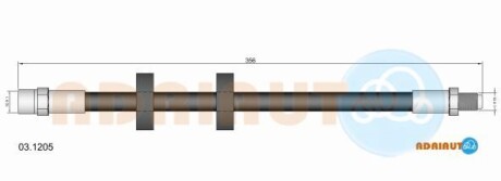 Vw шланг тормозной передн. 100/200 -90 - ADRIAUTO 03.1205