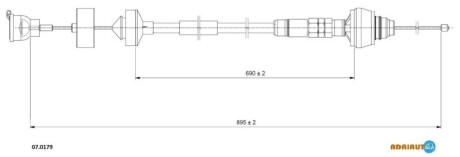 Трос зчеплення CITROEN BERLINGO - (212822, 212831, 2150CS) ADRIAUTO 070179