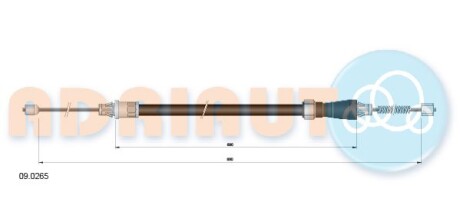 Трос стояночного гальма задн Лів (890мм/890мм) JEEP CHEROKEE 2.1D-4.0 10.84-09.01 - ADRIAUTO 090265