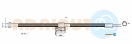 Шланг гальм. задн. прав. HYUNDAI ACCENT -10 - ADRIAUTO 09.1231