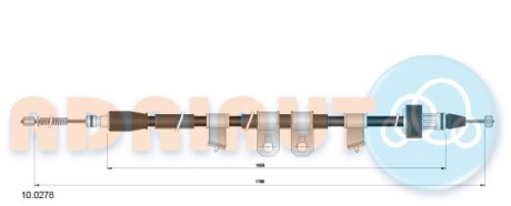 Тросик стояночного тормоза - ADRIAUTO 10.0278