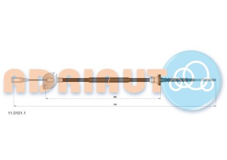 Трос зчеплення (775мм/405мм) FIAT CINQUECENTO, SEICENTO / 600, SEICENTO / 600/HATCHBACK 1.1 10.94-01.10 - ADRIAUTO 1101011