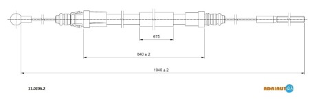 Трос зупиночних гальм - ADRIAUTO 11.0206.2