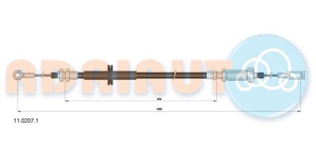 Трос ручного гальма FIAT DUCATO, CITROEN JUMPER - (4745G2, 1308638080, K1308638080) ADRIAUTO 11.0207.1