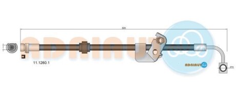 Fiat гальмівний шланг праворуч freemont 2.0-3.6 11-15 - ADRIAUTO 11.1260.1