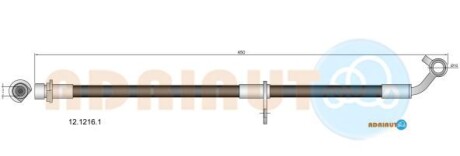 Шланг гальм. передн. лів. HONDA CR-V 07- - (01465SWA000, 01465SWA010, 01465SWA020) ADRIAUTO 12.1216.1