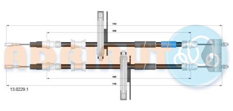 Трос зупиночних гальм - (1143926, 1253159, 3S412A603DB) ADRIAUTO 13.0229.1