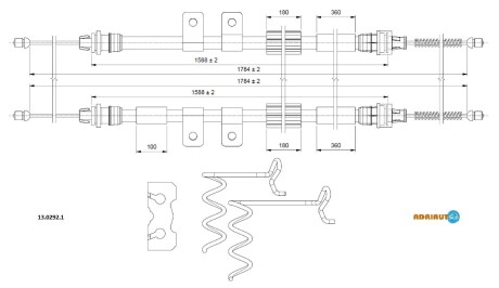 Трос зупиночних гальм - ADRIAUTO 13.0292.1