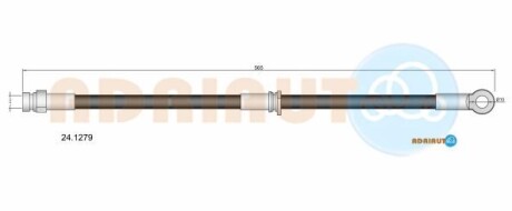 Mitsubishi гальм.шланг задн. pajero 00- - ADRIAUTO 24.1279