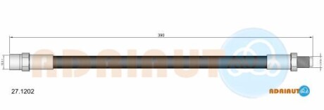 Db шланг торм.передний w123 390mm - ADRIAUTO 27.1202