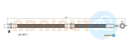 Nissan шланг тормозной передн.прав.x-trail 01- - ADRIAUTO 28.1267.1