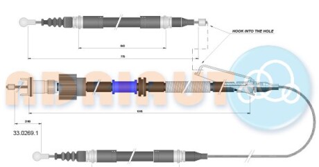 Opel трос стояночного тормоза для электр.ручника задн. прав./лев. insignia 08- - (522158, 23227763) ADRIAUTO 33.0269.1