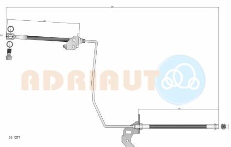 Opel шланг тормозной зад. прав. astra h, meriva - (13116137, 13334946, 562149) ADRIAUTO 33.1271