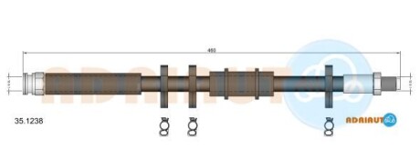 Тормозной шланг передний короткий - ADRIAUTO 351238
