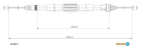 Трос зупиночних гальм - (8200270182, 8200673258) ADRIAUTO 41.0267.1 (фото 1)