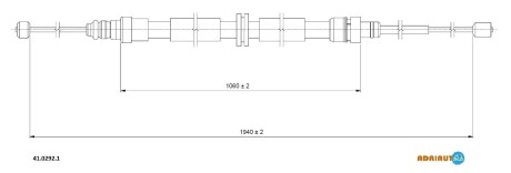 Трос гальмівний Renault Megane III - ADRIAUTO 41.0292.1