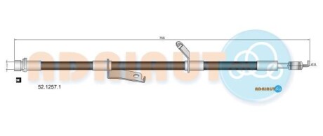 Toyota шланг гальм. передн. прав.prius 08- - (9094702F83, 9094702G21) ADRIAUTO 52.1257.1