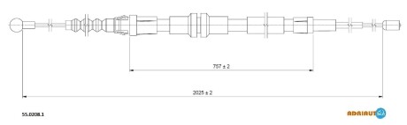 Трос гальмівний VW Caddy all R08- - (2K3609721B, 2K3609721C, 2K3609721F) ADRIAUTO 55.0208.1