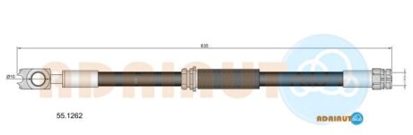 Тормозной шланг Passat 05- (615mm) - ADRIAUTO 55.1262