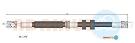 Vw шланг тормозн.передн.audi a1,seat,skoda fabia iii,rapid,polo 09- - (6R0611701J, 6R0611701F, 6R0611701B) ADRIAUTO 55.1276