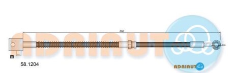 Шланг гальмівний передн. лів. Ssangyong Actyone 06- - (4871009000, 4871009001) ADRIAUTO 58.1204