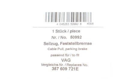 Фото 2 - Трос ручного гальма AIC 50992