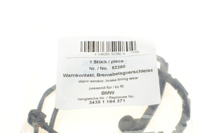 Фото 3 - Датчик зносу гальмівних колодок AIC 52280