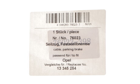 Фото 2 - Трос ручного гальма AIC 76023