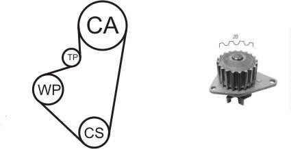 Водяной насос + комплект зубчатого ремня - AIRTEX WPK-121203