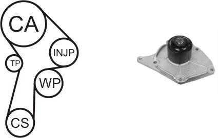 Водяной насос + комплект зубчатого ремня - AIRTEX WPK-165701