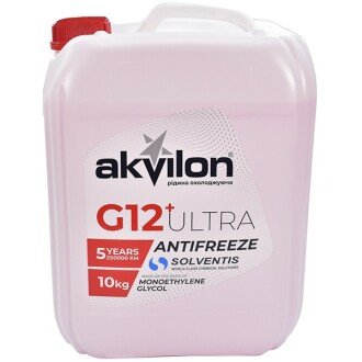 Антифриз G12+ Ultra -40°C червоний, 10л - Akvilon AKVILONANTULTRED10KG