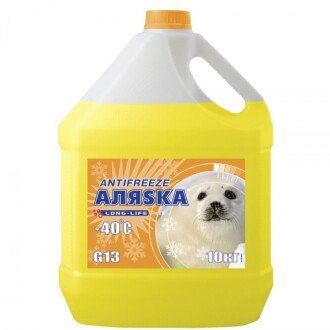 Антифриз Antifreeze G13 -40°C желтый, 10л - АЛЯSКА 5371