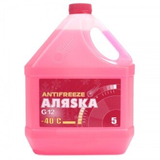 Антифриз Antifreeze G12 -40°C червоний, 5л - АЛЯSКА 5527