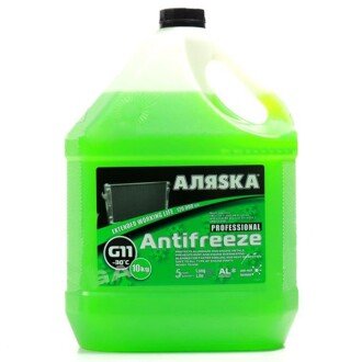 Антифриз Antifreeze G11 -30°C зелений, 10л - АЛЯSКА 9009 (фото 1)