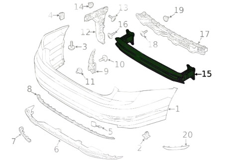 Підсилювач бампера - AND 30807080