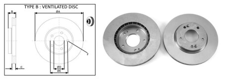 Диск тормозной передний (кратно 2) Elantra (15-), Kona (17-), Ceed (12-) D280mm APPLUS - APLUS 61586AP