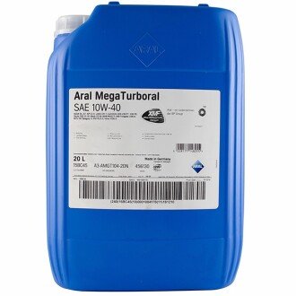 Моторна олива MegaTurboral 10W-40, 20 л - ARAL 15BC45