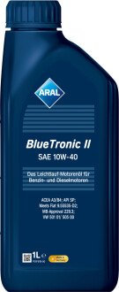 Олива для двигуна - ARAL BLUETRONIC II 10W40 1L (фото 1)