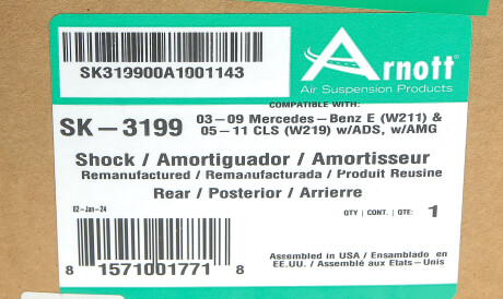 Фото 2 - Стойка амортизатору (амортизатор) ARNOTT SK-3199 (SK3199)