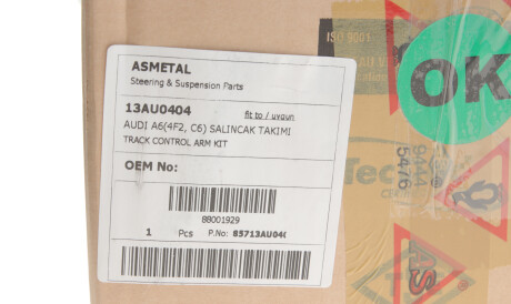 Комплект важелів підвіски ASMETAL - (4F0407151, 4F0407151A, L4F0407151A) AS Metal 13AU0404