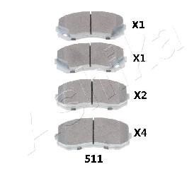 Комплект тормозных колодок, дисковый тормоз - (mk528944) ASHIKA 50-05-511