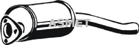 Глушник передній AUDI 80 B3, 80 B4, 90 B3, COUPE B3 1.4-2.0 06.86-12.96 - ASMET 04.044