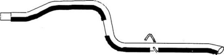Вихлопна труба задн (діаметр:55мм) DAEWOO LUBLIN II 2.4D 04.97- - ASMET 24.057