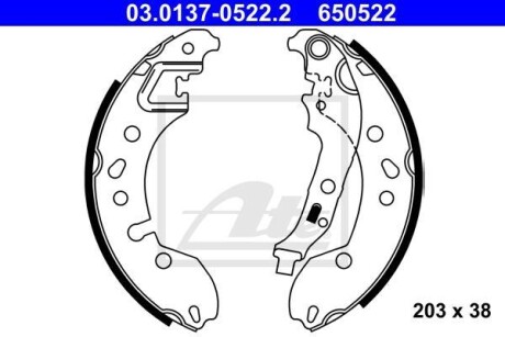 Szcz?ki ham 03.0137-0522.2 renault twingo ii 1.5dci 64km 07- - (440601843R, 4534230100) ATE 03013705222