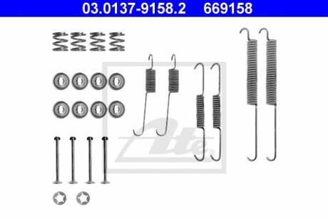 Комплектующие, тормозная колодка - (7701203980, 7701206972) ATE 03.0137-9158.2