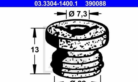 Пробка, бачок тормозной жидкости - ATE 03.3304-1400.1