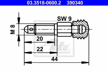 Штуцер прокачки гальм - ATE 03351806002